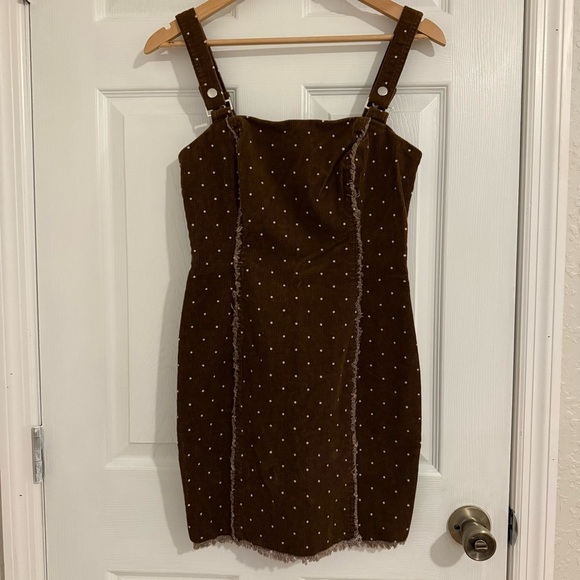Forever 21 Polka Dot Print Corduroy Mini Dress Medium - Picture 2 of 7
